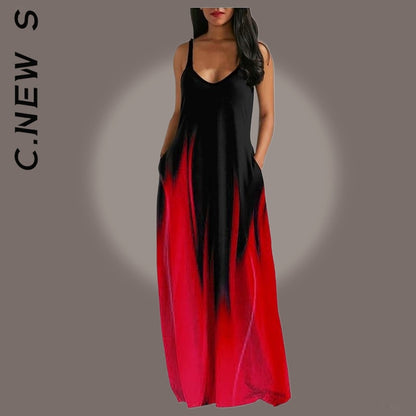 O-neck Sleeveless Floor-length Dress