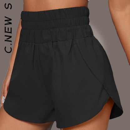 Elastic Waist Sports Shorts