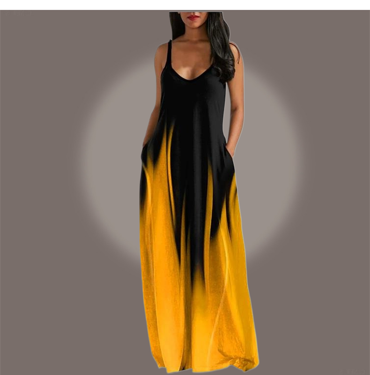 O-neck Sleeveless Floor-length Dress