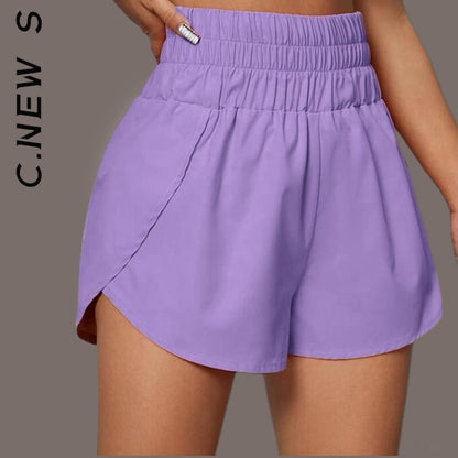 Elastic Waist Sports Shorts