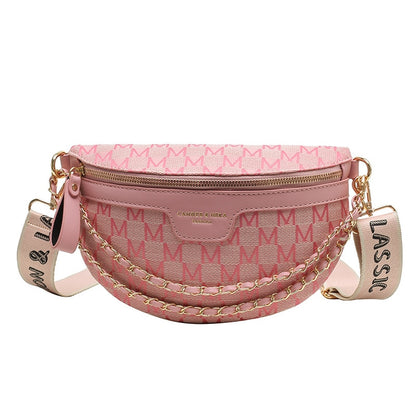 Printed Letter Plaid Pattern Crossbody Bag