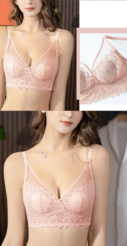 Floret Open Backless Back Transparent Bra