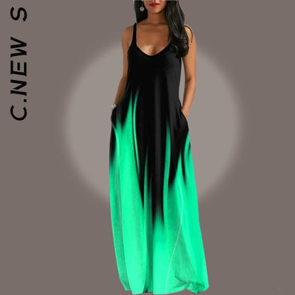 O-neck Sleeveless Floor-length Dress