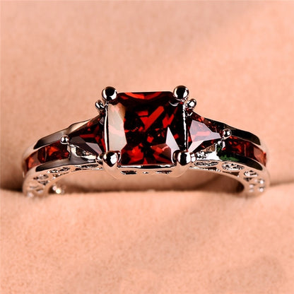 Garnet Red Stone Ring