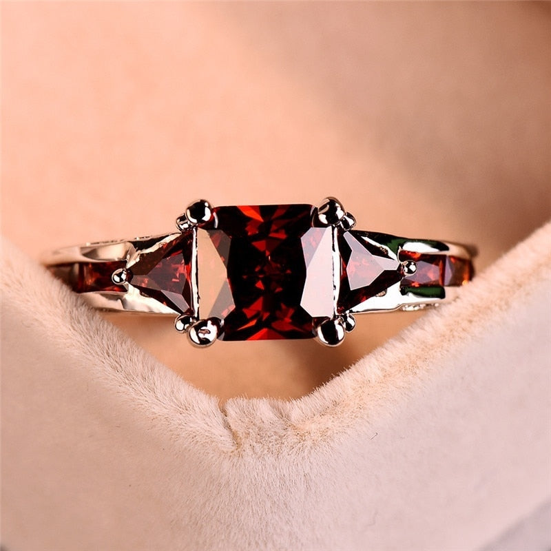 Garnet Red Stone Ring
