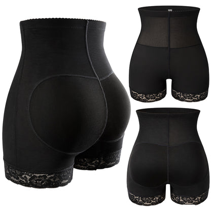 High Waist Padded Butt Lifter Lace Shaper Shorts