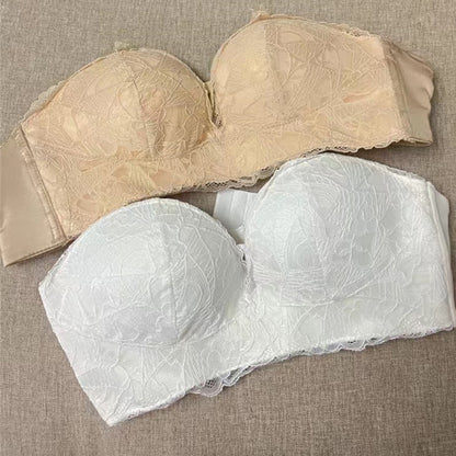 Sexy Strapless Embroidered Bra