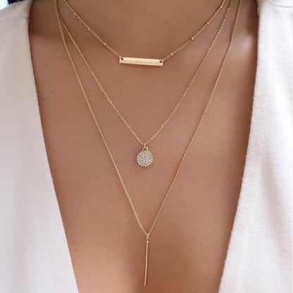 Bohemia Multilayer Moon Gold Pendant Necklaces