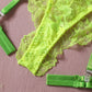 Neon Green Lace  Fancy  Fetish Luxury Transparent Lingerie Set