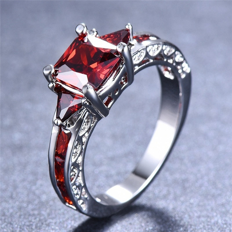 Garnet Red Stone Ring