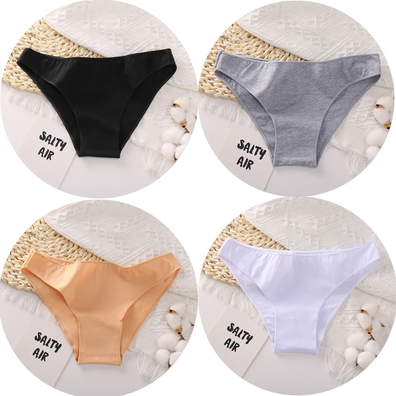 4PCS/Set Sexy Low Waist Cotton Panties