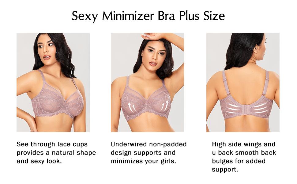 Unlined Minimizer Lace Bra