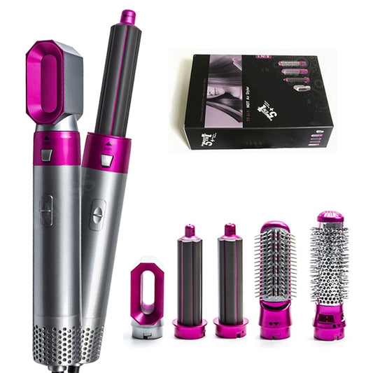 5 In 1 Hair Dryer Styler, Hair Straightener, Hair Curler Air Wrap Brush Styling Tool