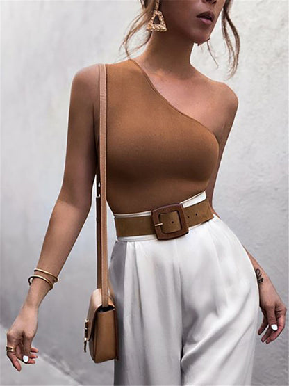 One Shoulder Sexy Cropped Tube Top