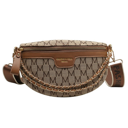 Printed Letter Plaid Pattern Crossbody Bag