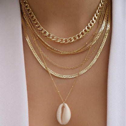 Bohemia Multilayer Moon Gold Pendant Necklaces