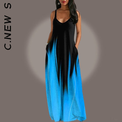 O-neck Sleeveless Floor-length Dress