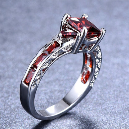 Garnet Red Stone Ring