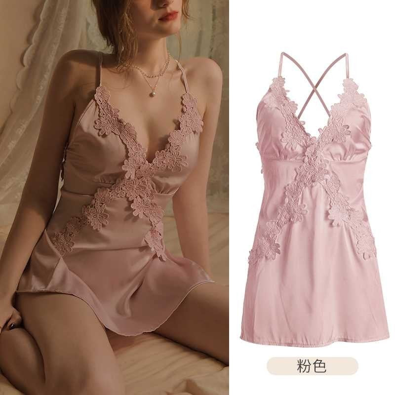 Back Split Sexy Lace-up Nightgown