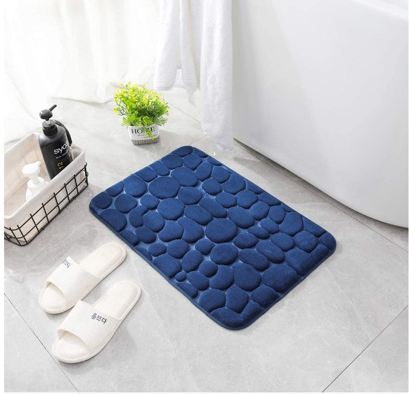 Cobblestone Embossed Bathroom Bath Mat