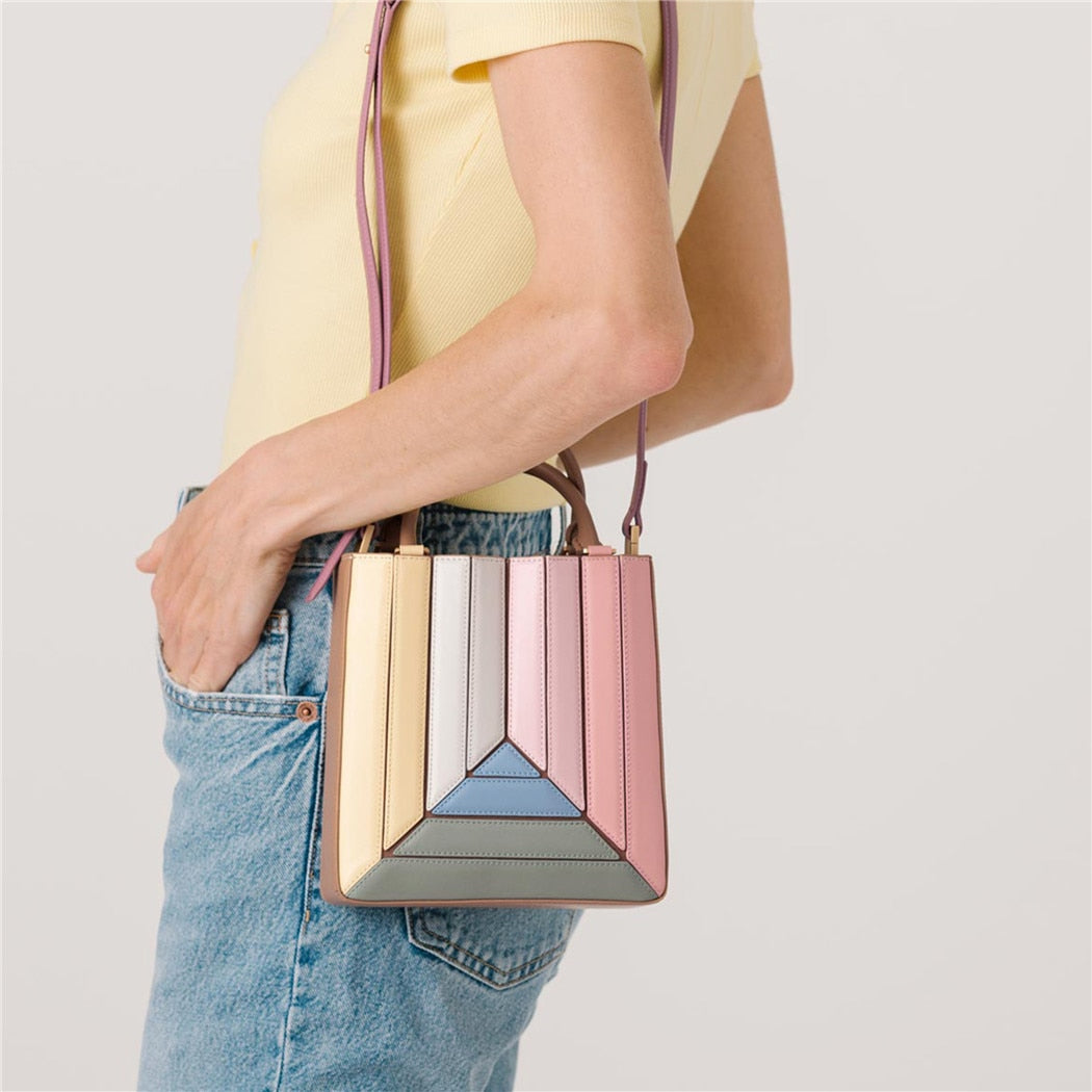 Linear Panelled Handbag