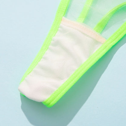 Neon Green Fetish Transparent Lingerie Set