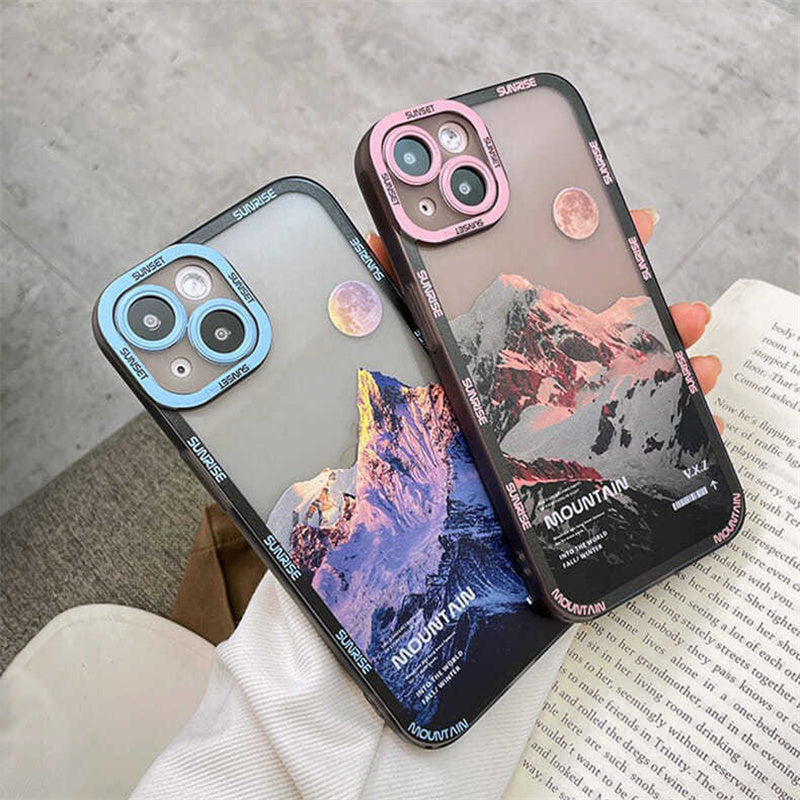 Retro Sunset Clouds Snow Mountain iPhone Case 13 / 13Pro / 13 Pro Max