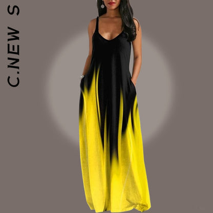 O-neck Sleeveless Floor-length Dress