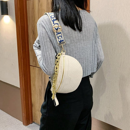 Thick Chain Plaid Chest CrossBody Bag