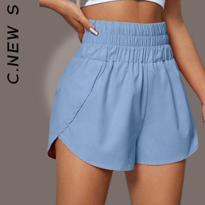 Elastic Waist Sports Shorts