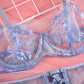 Erotic Underwear Lace Transparent Bra Exotic  4-Pieces Lingerie Set
