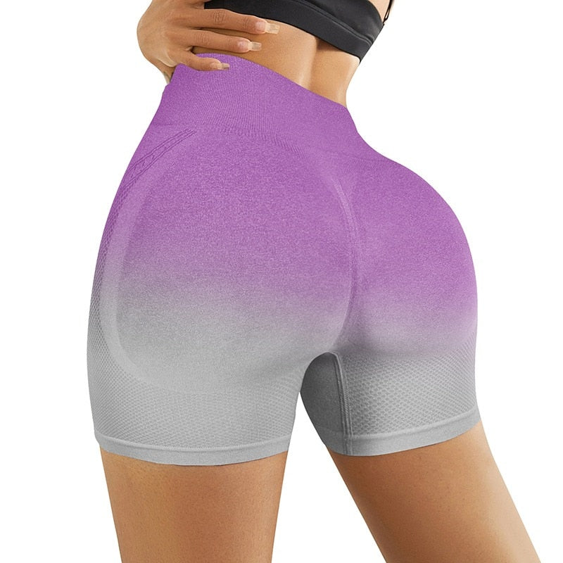 Gradient High Waist Sport Shorts