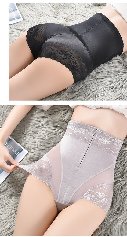 High Waist Lace Zipper Shaper