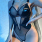 Open Crotch Latex Bodysuit WIth Collar Mesh Patchwork