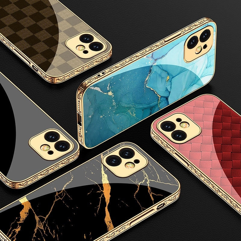 3D Marble Texture Electroplating iPhone Case 13 / 13Pro / 13 Pro Max