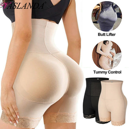 High Waist Padded Butt Lifter Lace Shaper Shorts