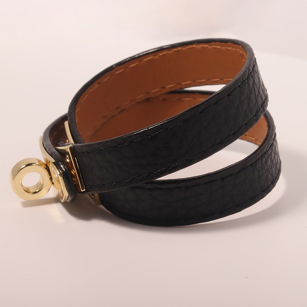 PU Leather Gold Color Bracelets