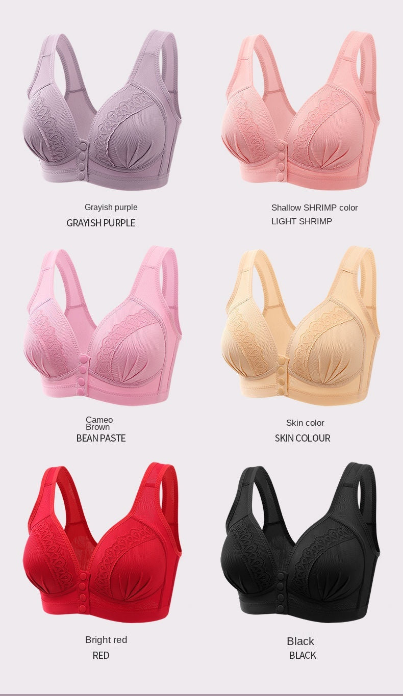 Gathered Front Button Bra