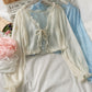 Thin Coat Casual Lace Bow Blouse Top