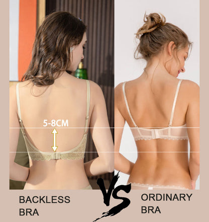 Floret Open Backless Back Transparent Bra