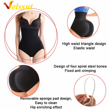 High Waist Tummy Shaper Hip Lift Pad Panty