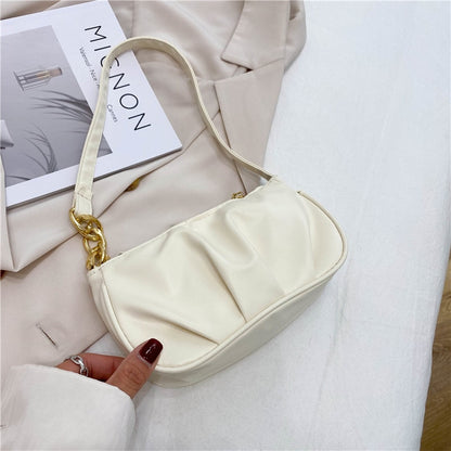 Retro Solid Color PU Leather Shoulder Bag