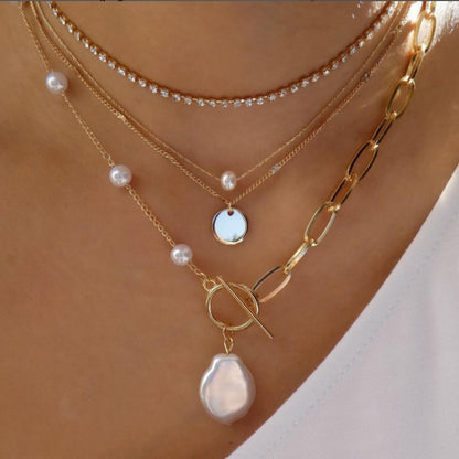 Bohemia Multilayer Moon Gold Pendant Necklaces