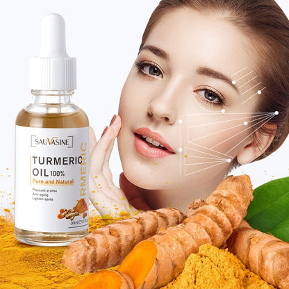 Turmeric Lemon Oil Face Whitening Serum For Skin Glow, Lightening Acne Dark Patches, Acne Bright Skin Dark Spot Corrector