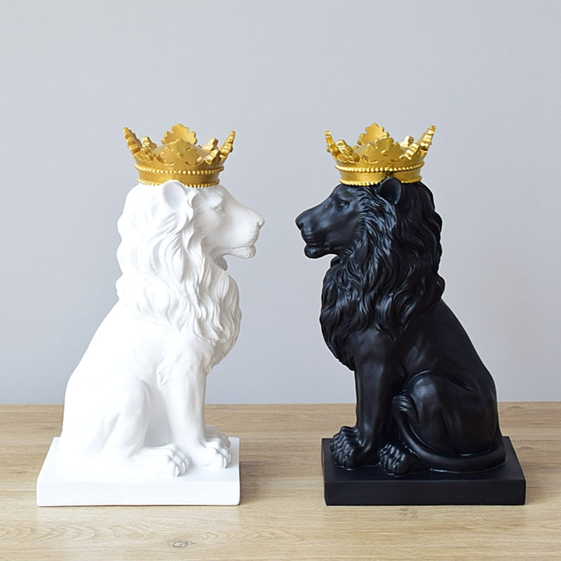 Abstract Crown Lion Sculpture