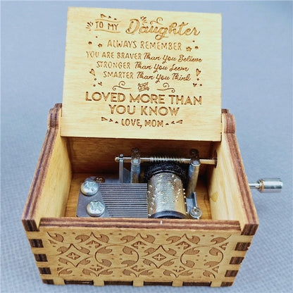 Wooden Hand Crank Music Box