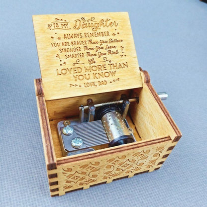 Wooden Hand Crank Music Box