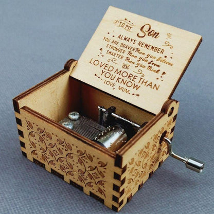 Wooden Hand Crank Music Box