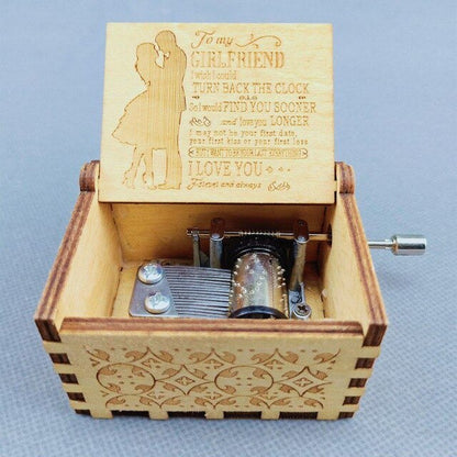 Wooden Hand Crank Music Box