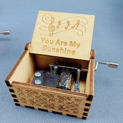 Wooden Hand Crank Music Box